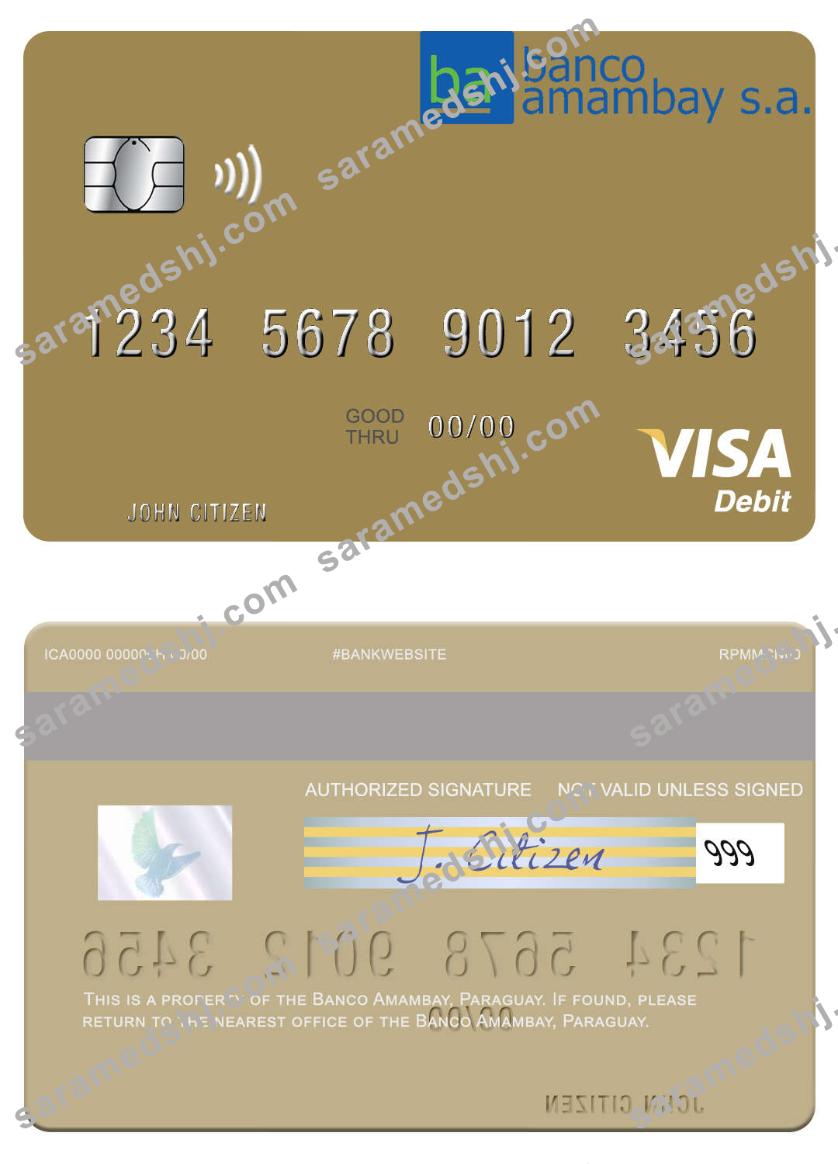 Paraguay Banco Amambay visa debit card